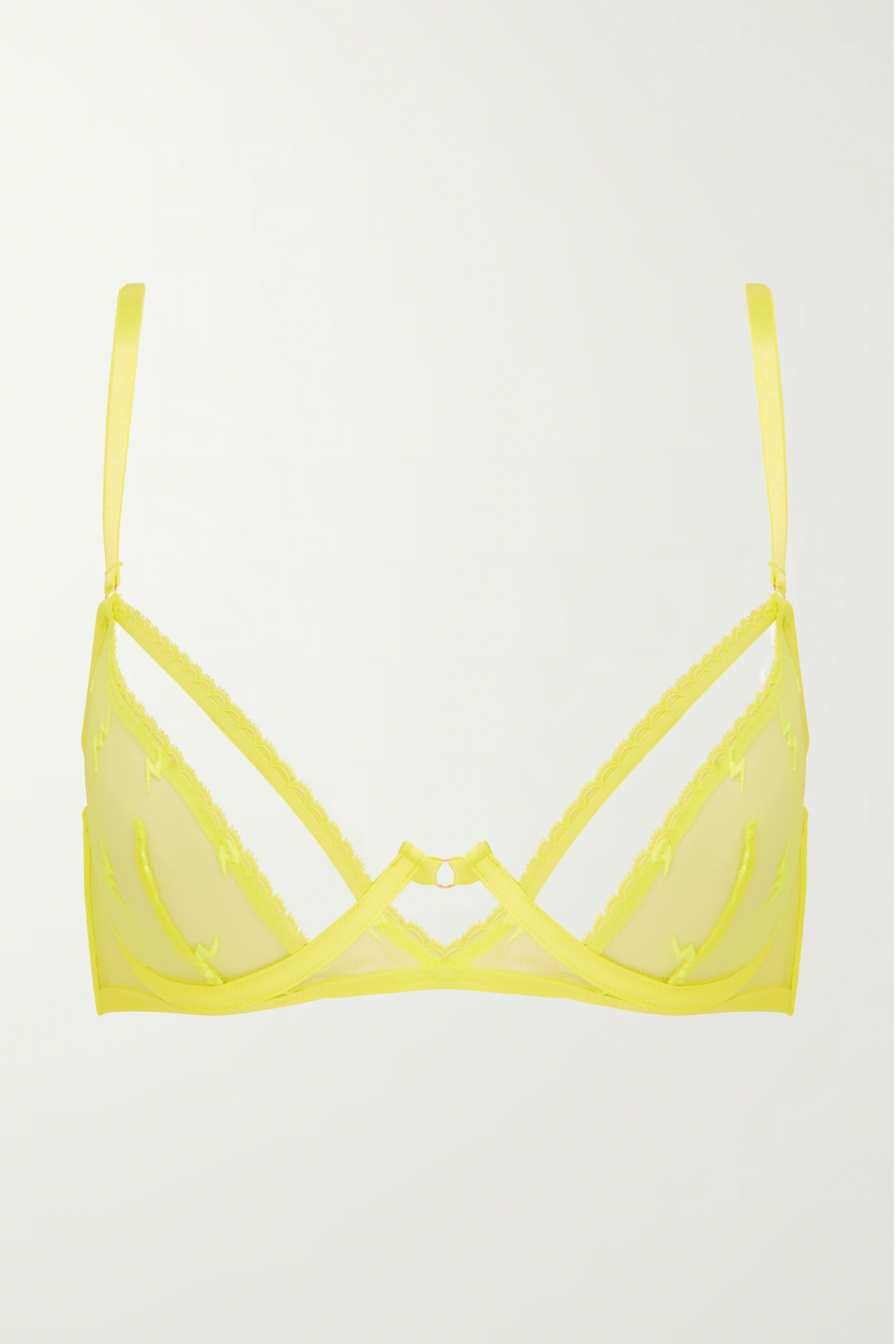 'Eyes On Me' Yellow Lace Bra