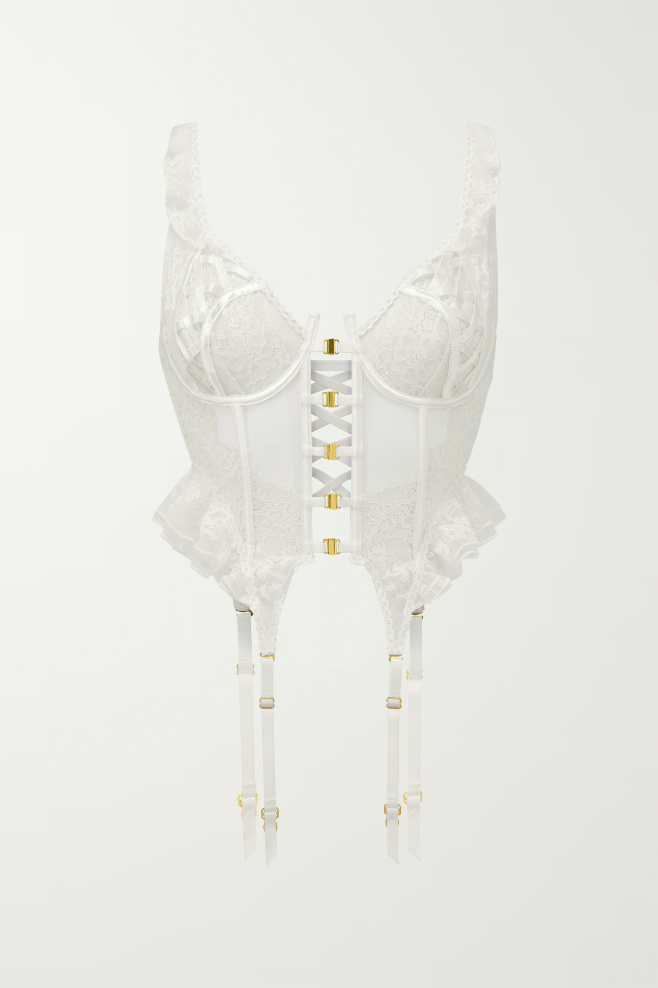 'Til Death Do Us Part' White Lace Corset